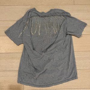 LF Furst of a Kind - RHINESTONE FRINGE CUT OUT V BACK T-SHIRT - SF Giants